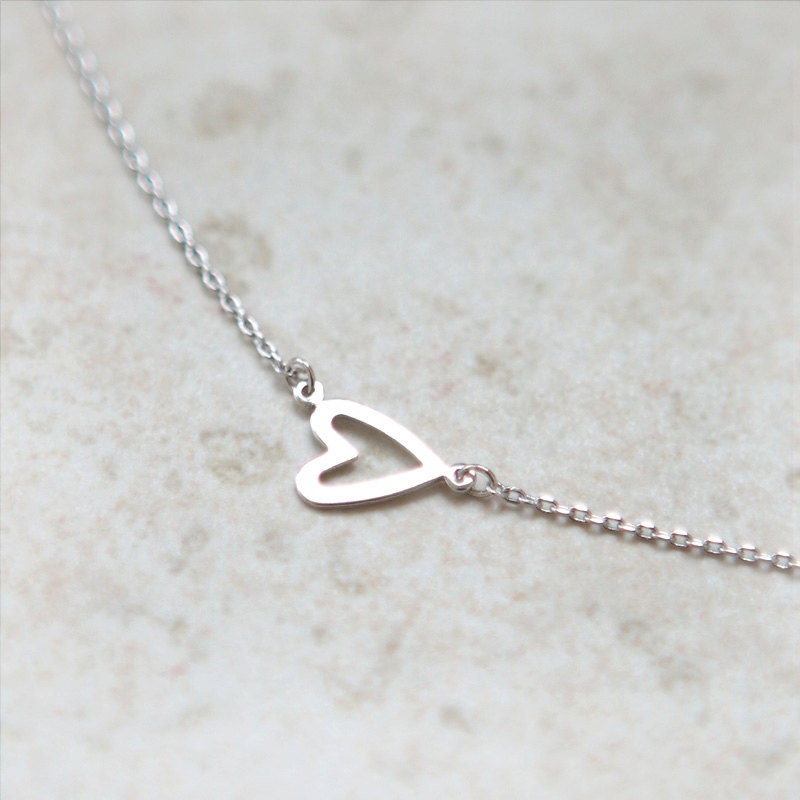 Open Heart Necklace in silver