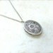 Antique style Oval Locket Necklace with floral pattern