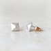 Tiny Square Pyramid earrings / choose your color / gold, silver and pink gold