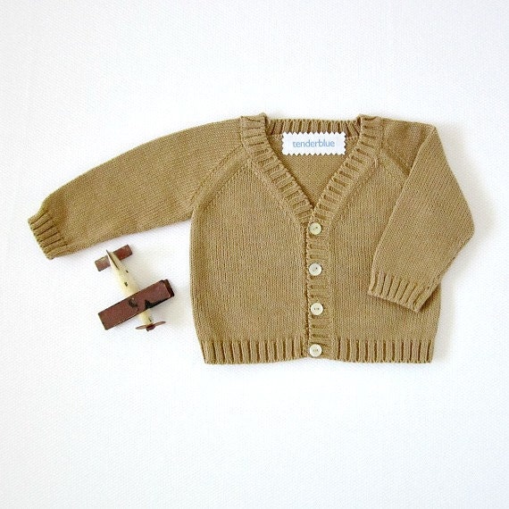 Knitted classic coat in camel - newborn