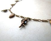 Vintage Cherub Angel Necklace Renaissance Bronze Bells Heart Choker BellinaCreations Bellina Creation
