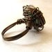 Birds Nest Ring Green Jade Bronze Wire Wrapped