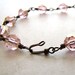 Pink Crystal Bracelet Wire Wrapped Bronze and Rose Pink Bridal Faceted Bracelet BellinaCreations Bellina Creation