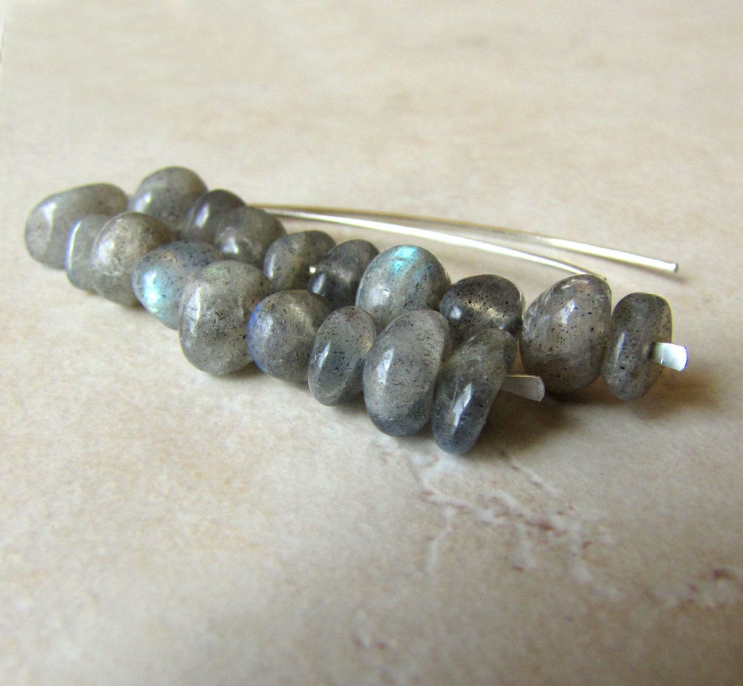 Labrodorite Earrings Sterling Silver Hammered Gemstone Earrings BellinaCreations Bellina Creation