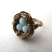 Birds Nest Ring Amazonite Blue Eggs Bronze