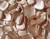 200 rose petals, handmade champagne wedding rose petals, custom colors, artificial satin flower petals