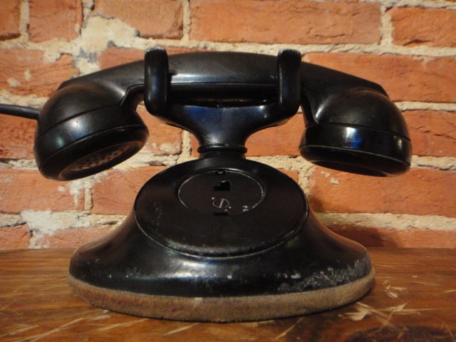 Western Electric Telephone F1 Handset D1 Base Vintage