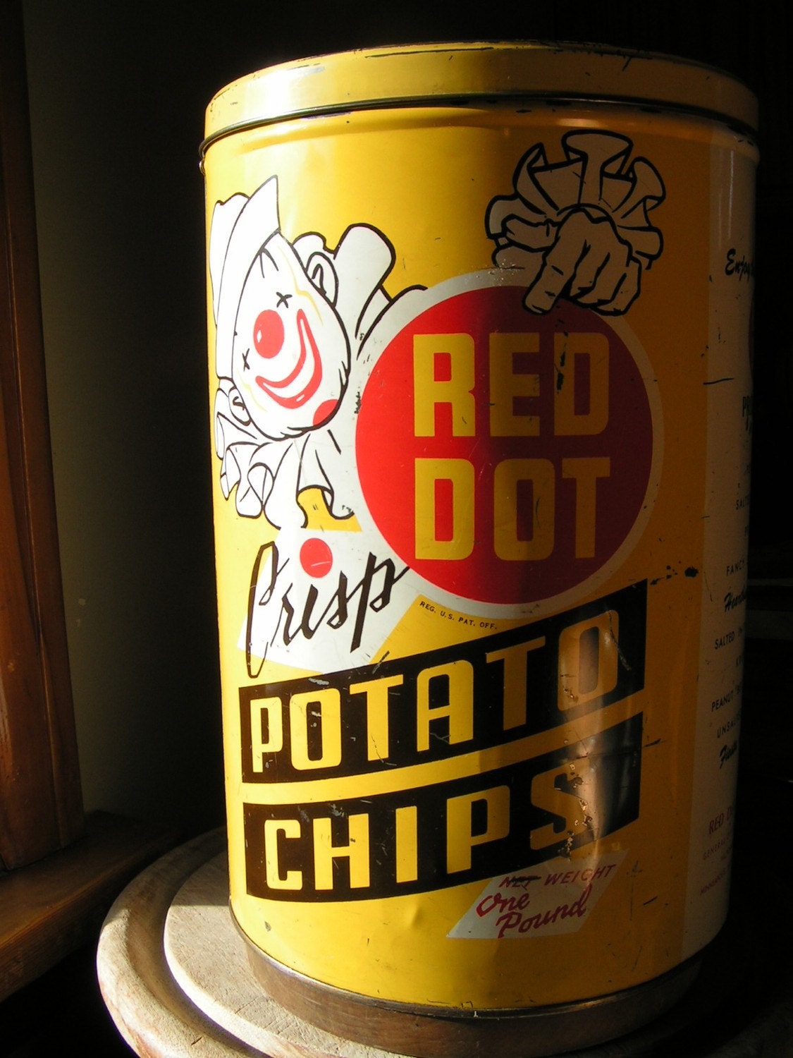 Vintage Red Dot Potato Chip Tin