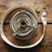 Vintage Canvas Garden Water Hose on Green Reel