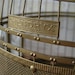 Vintage Round Brass Hendryx Birdcage with clear glass feeders