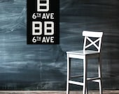 MANHATTAN & BROOKLYN New York City Vintage Look Subway Sign. Bus Scroll. Canvas 20 x 30 Rollsign Print