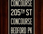 BROOKLYN (CONCOURSE / BEDFORD) New York City Subway Sign. Bus Scroll. 12 x 18 Rollsign Print