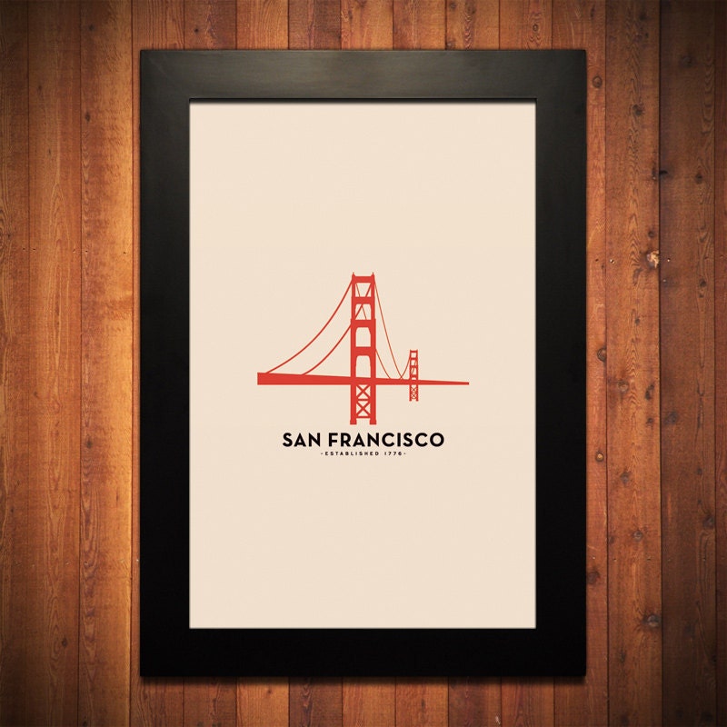 San Francisco Minimalist City Poster - 12" x 18"