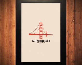 San Francisco Minimalist City Poster - 12" x 18"