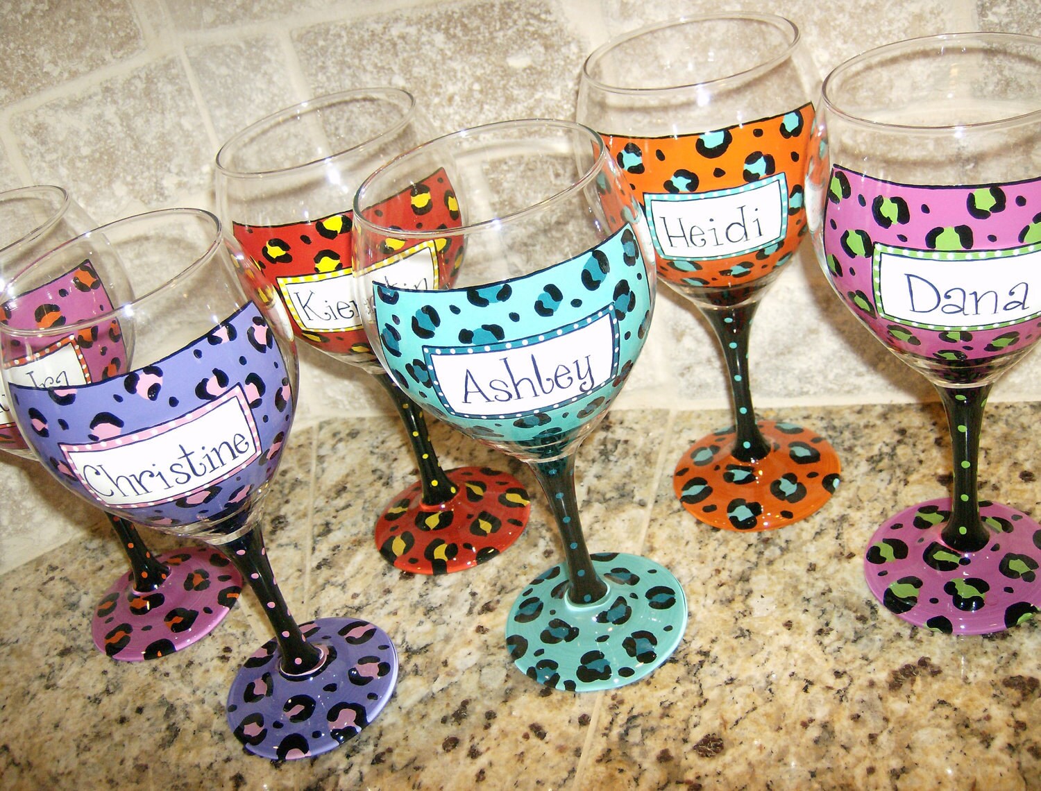 Cheetah Wine Glass