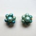 Vintage retro mid century mad men glass turquoise bead cluster earrings