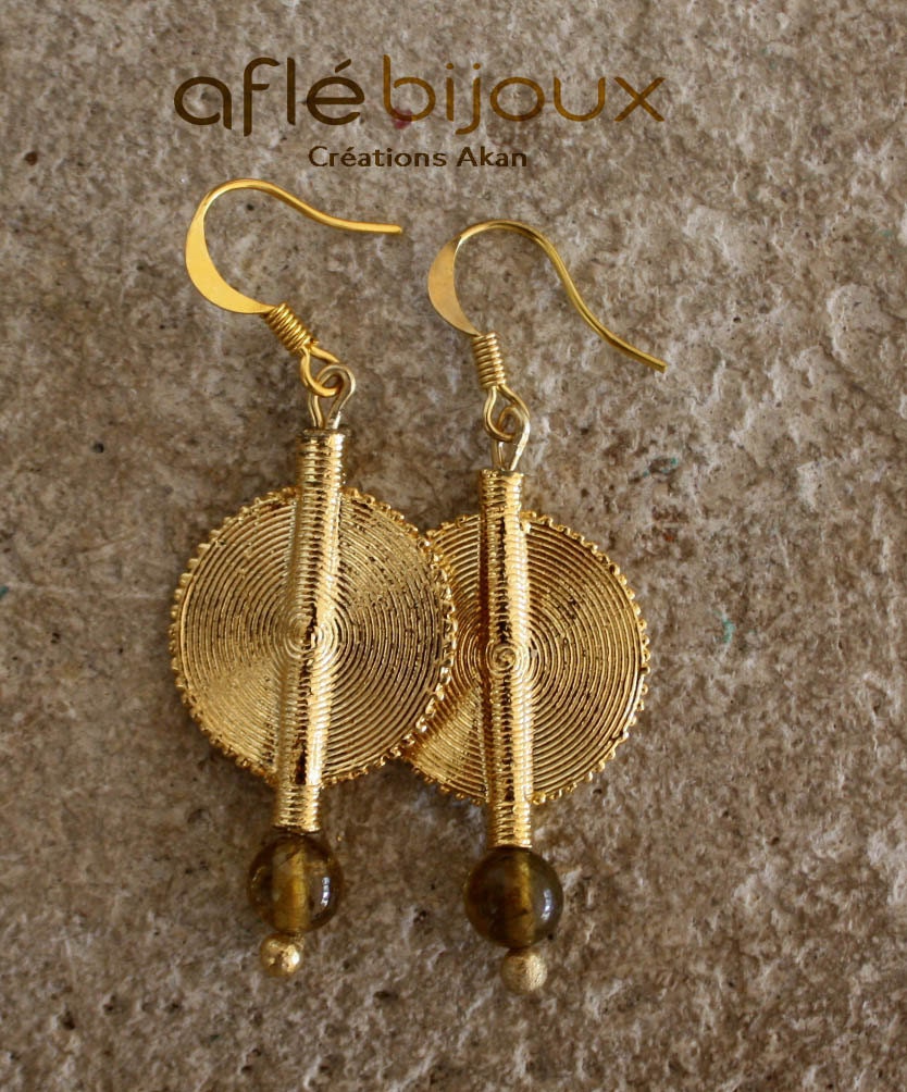 Aflé Bijoux African Earrings: Brown Serpentine Earrings