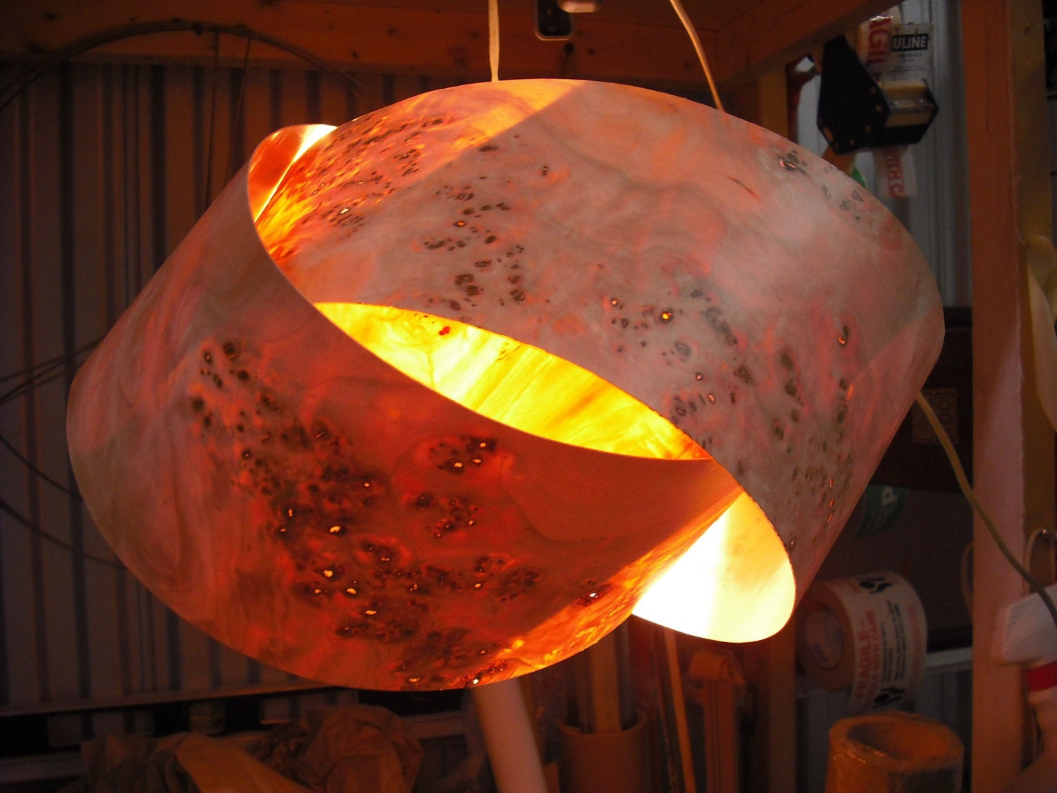 Granny Knot wood veneer pendant lamp MAPPA BURL