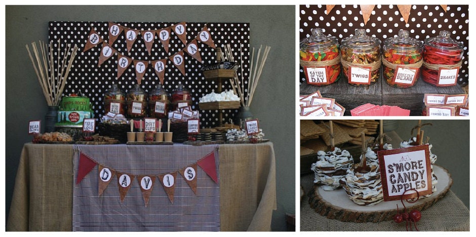 DIY Printable Camping Birthday Party Printables - Boy & Girl Designs