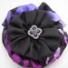Purple Hair Bow - Passionate Purple/Black Zebra Print Hair Bow - Rich Silky Fabric