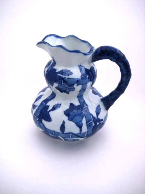 Blue Porcelain Pitcher- Oriental Design