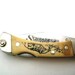 Vintage Schrade Pocket Knife - Scrimshawed Handle Lockback Key Chain - USA Made