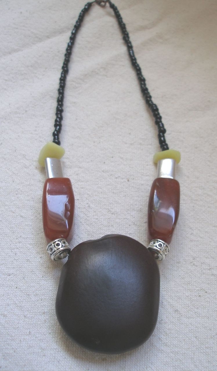 African Carnelian jade Sea heart seed Love Necklace by Fianaturals on Etsy