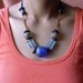 African Recycled Glass & Seed Blue Eye Necklace by Fianaturals on Etsy