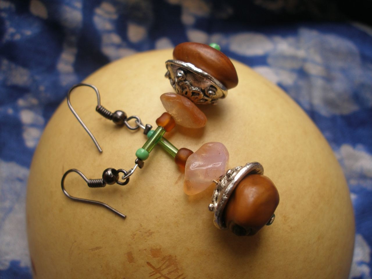 African seed Carnelian Beauty Dangle Earrings by Fianaturals on Etsy