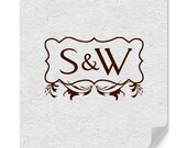 Personalized Two Letter Monogram Rubber Stamp Classic Style