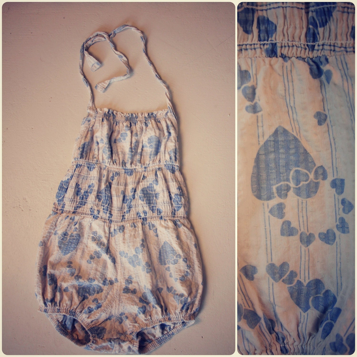 1950's Blue Heart Bathing Suit