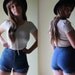 SALE-Vintage High Waisted Denim Shorts-WAS 40