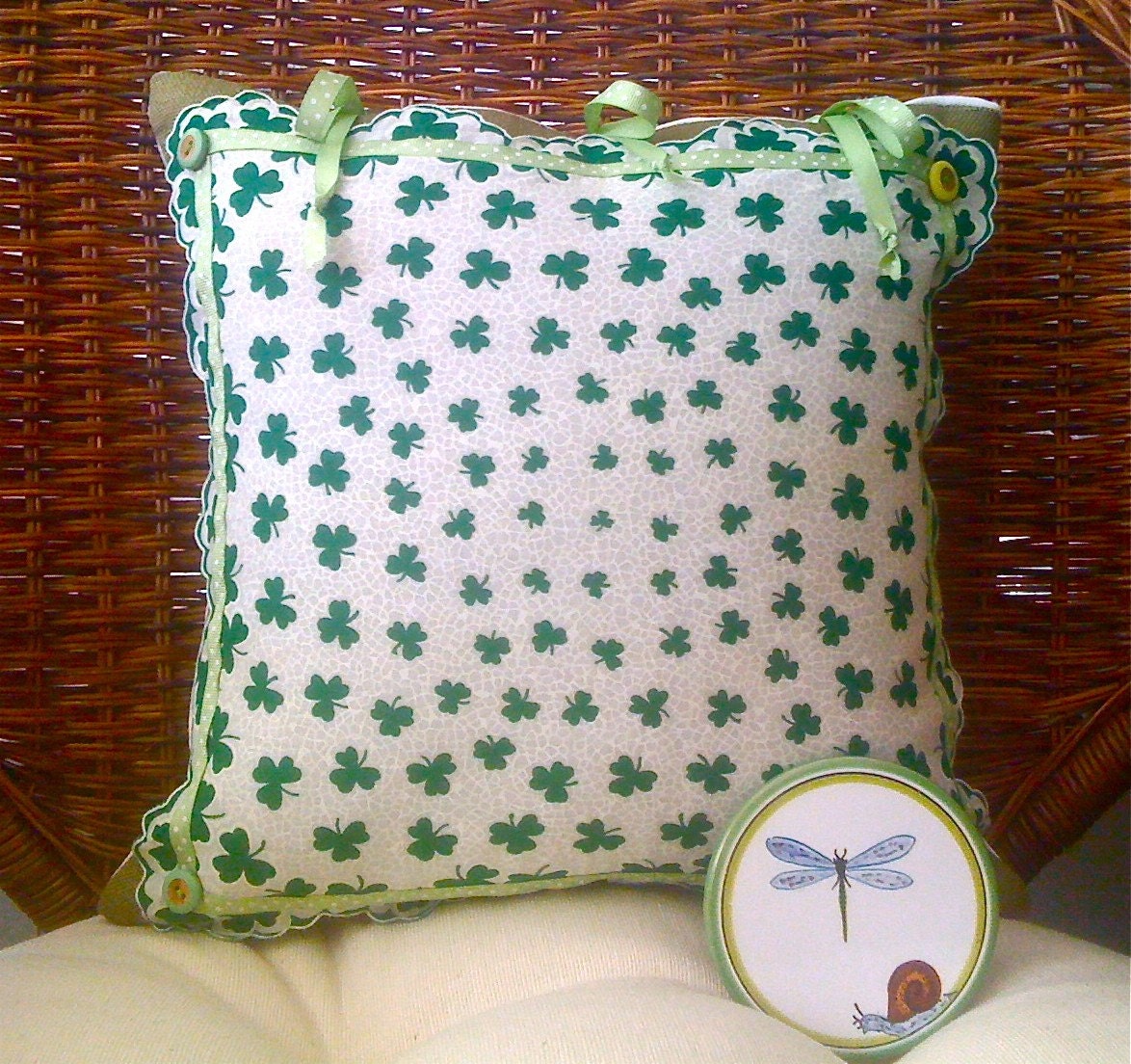 Spring Clover Hanky Pillow