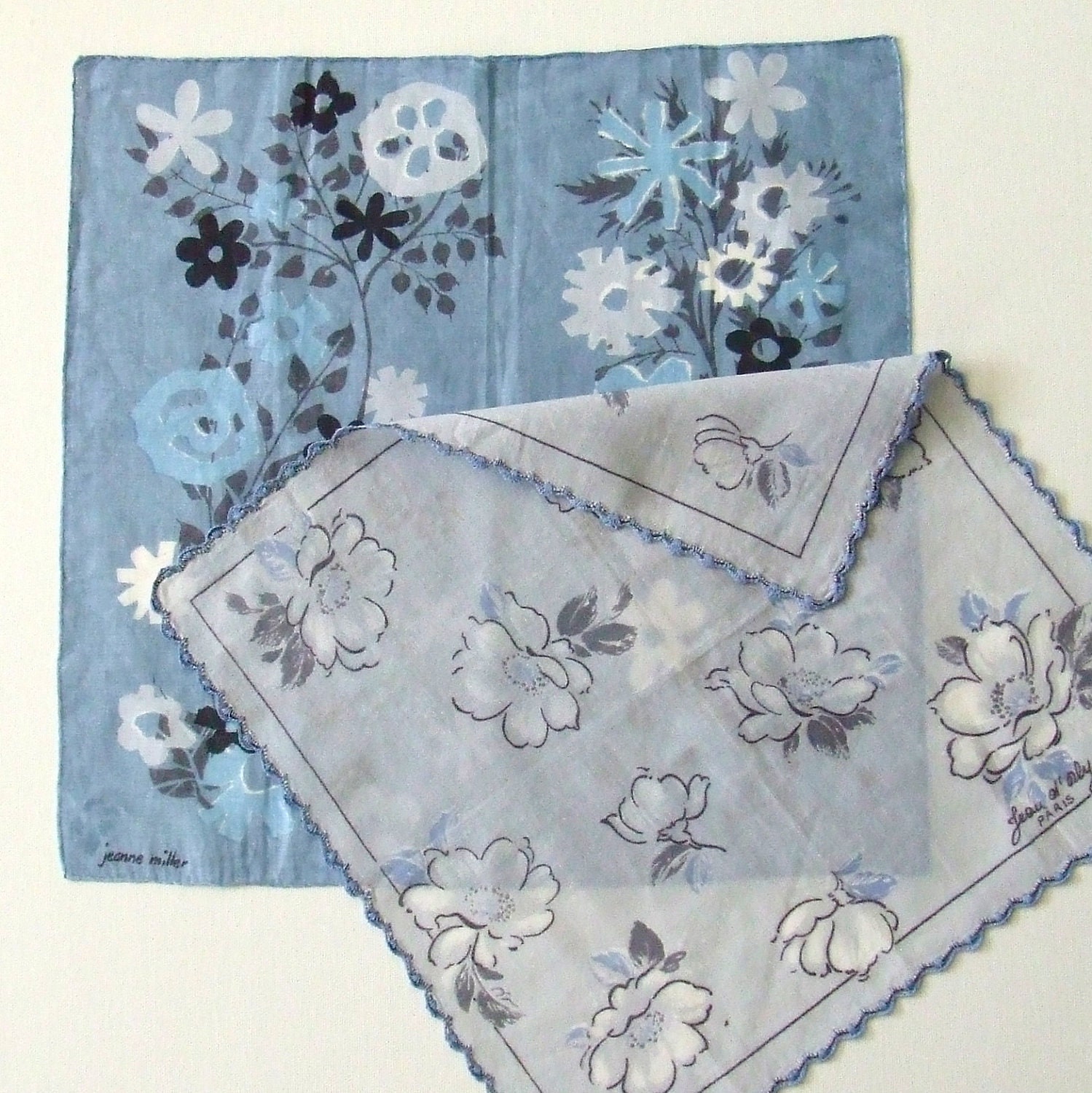 Jeanne Miller & Jean D'orly Vintage Hanky set