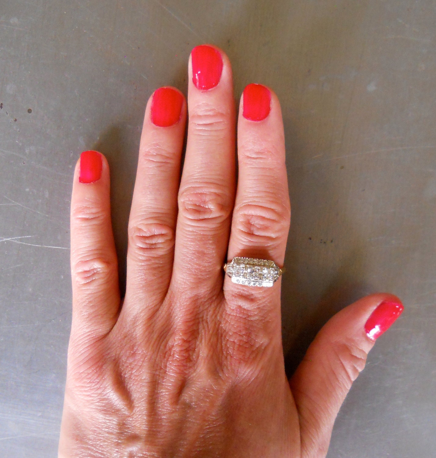 Engagement Ring - Antique Diamond Art Deco Ring