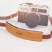 leather camera strap - brown and blackorange