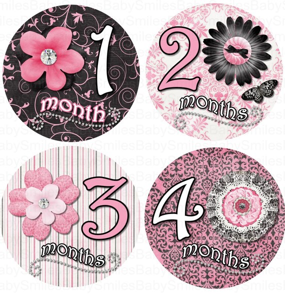 Monthly Baby Stickers Baby Month Stickers Baby Girl Month Stickers ...