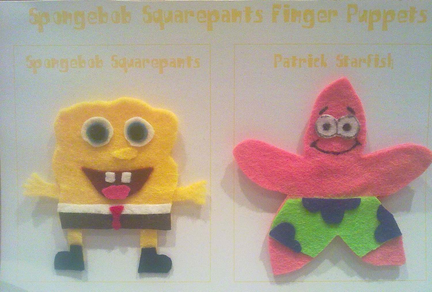 Items similar to Spongebob Squarepants Set of 2 Finger Puppets with