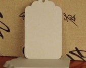 100 Die Cut Scalloped Kraft White Ivory Blank Tags 1-3/4" x 3"