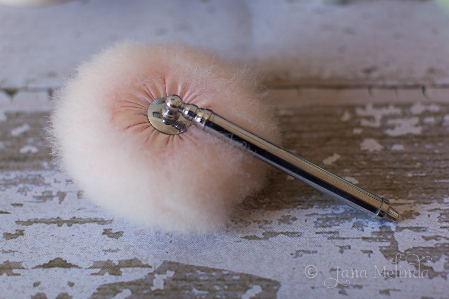 Art Deco Telescopic Pink Swansdown Powder Puff 1920