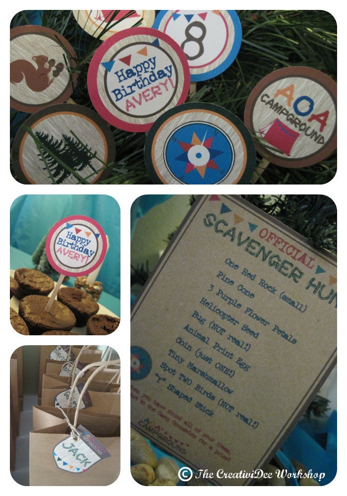 Camping Party - Girl Theme - DIY Printable Birthday Party Collection