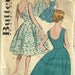 Navy circle skirt dress 1950s Monaco Blue HANDMADE Vintage Couture Mad Men Rockabilly Bombshell Princess Formal Wedding