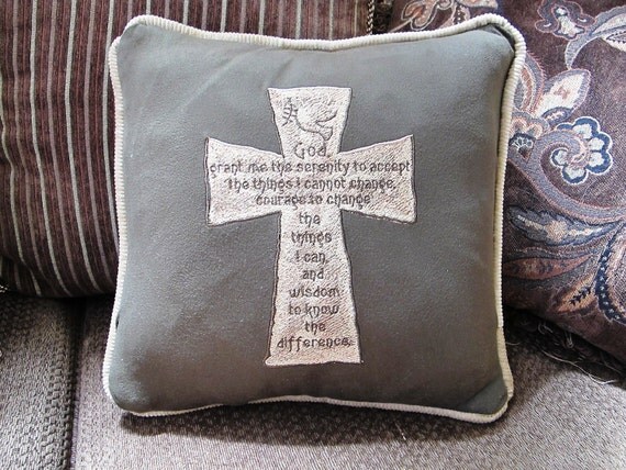 Serenity Prayer Pillow by oneandonlycouture on Etsy