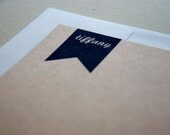 Pennant Personalized Stationery Flat Note Cards - Set of 8
