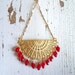 Last pair of ...Ruby Red Exoctic Shoulder Duster Earrings - Brass Boho Gypsy Earrings