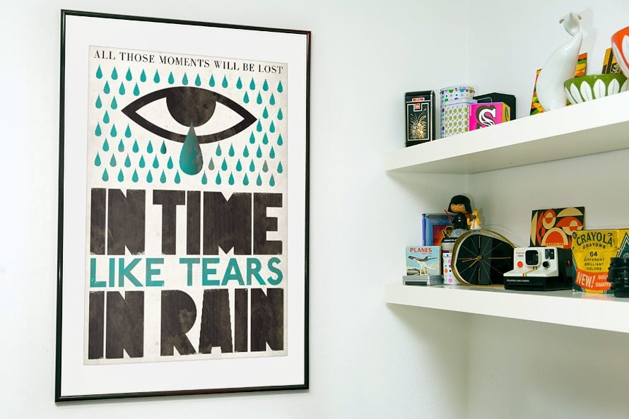 Blade runner poster, movie poster, Typography print, Minimalistic poster, quote poster,  Scandinavian design A3