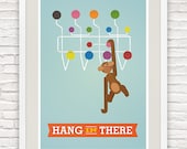 Eames poster, motivational poster, quote print, mid century poster, modern, digital art Hang in there 8x10 or A4