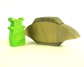 Alien and UFO Wood Toy - Kids Toy - Wooden Toy - ArmadilloDreams