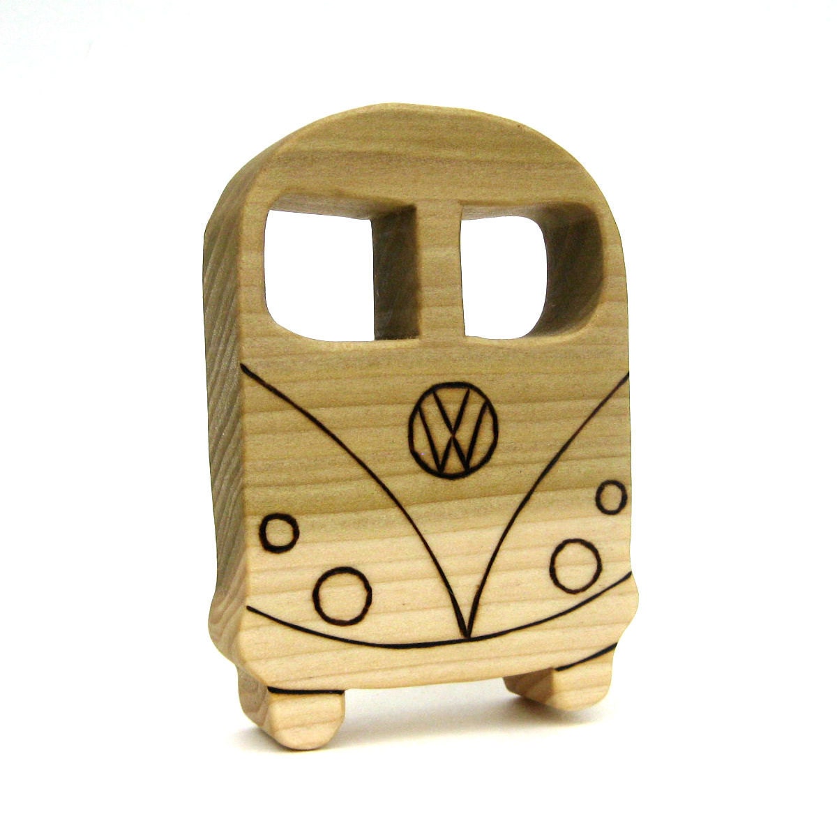 VW Bus - Wooden Teething Ring - Baby Teether Toy