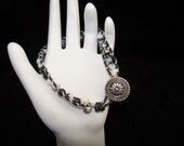 Zebra Jasper and Leather Bracelet